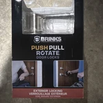Brinks Push Pull Rotate Harper Entry Lever Satin Nickel Exterior Keyed 23012-119. Fixed Price $29.99.