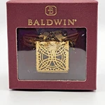 Baldwin Brass Ornament Victorian Gift Box With Bow 24K Gold Finish Read. Fixed Price $22.00.