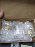 Nostalgic Warehouse 709723 Waldorf Crystal Passage Door Knob Set, Polished Brass. Fixed Price $123.99.