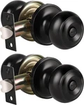 Knobwell 2 Pack Ball Privacy Door Knob, Black Interior. Fixed Price $18.00.