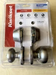 Kwikset Cove 690 Satin Nickel Keyed Entry Door Knob & Single Cylinder Deadbolt. Fixed Price $30.00.