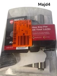 Kwikset Hollis Round Rose Satin Nickel Keyed Entry Door Lever, Smartkey Security. Fixed Price $27.00.