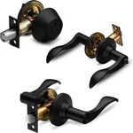 Berlin Modisch Entrance & Deadbolt Combo Set, Iron Black Finish. Fixed Price $53.31.