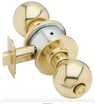 Schlage A40S Orb 605 Privacy Latching Knob Lockset Bright Brass Series Grade 2. Fixed Price $42.08.