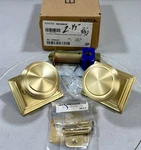 Emtek 8261NWUS4 Norwich Privacy Knob Set With Wilshire Rose Satin Brass. Fixed Price $98.80.