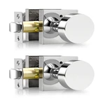 Gobrico Polished Chrome Privacy Door Knobs Square ROSETTE2 Pack Interior Heavy. Fixed Price $76.30.