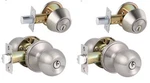2 Pack Entry Doorknob And Deadbolt Set Satin Nickel Single Cylinder Nib. Fixed Price $24.99.