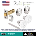 Prime-line 28325 Vintage Glass Passage Door Latch Set Clear Fluted Knobs. Fixed Price $29.99.