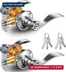 Veise 2 Pack Keyed Entry Door Lever, Same Wave Handle Lock For Exterior & In. Fixed Price $52.59.