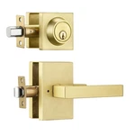 Gold Exterior Door Set With Deadbolt,sain Brass Handle Lock,he.... Fixed Price $52.03.