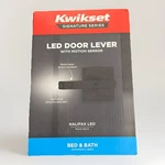 Kwikset Halifax Led Motion Activated Light Up Privacy Door Lever - Matte Black. Fixed Price $29.00.