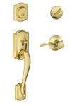 Schlage F60 V Cam 505 Acc 605 Style Front Entry Handleset Bright Brass Finish.. Fixed Price $49.99.