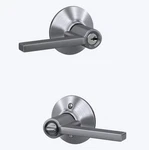 (lot Of 6) Schlage F51A 626 Latitude Door Lever Keyed Entry Lock Satin Chro. Fixed Price $70.00.