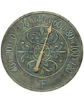 Blanc Fleur Aged Bronze - 15IN Round Wall Thermometer, Finish Cas.... Fixed Price $115.04.