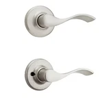 (lot Of 6) Kwikset Hall Closet Lever 200BL 15 Cp Balboa Satin Nickel Microban. Fixed Price $55.00.