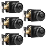 Gobekor 5 Pack Matte Black Privacy Door Knob (keyless),. Fixed Price $49.81.
