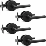 Mrarm Interior Privacy Door Handle With Lock, Lever - Matte Black 4 Pack. Fixed Price $65.00.