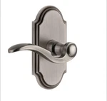 Grandeur Arc Short Plate Privacy Door Handle Set 2 3/4" Bellagio Lever Handed. Fixed Price $175.00.