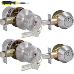 2 Sets Keyed Alike Entry Door Knobs And Single Cylinder Deadbolt Lock Combo S.... Fixed Price $49.50.