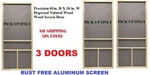 Doors Gazebo Patio Sun Room Wood Screen In. X H 30" Wide 81". Fixed Price $75.00.
