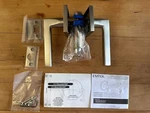 Emtekhelios Lever Handle With Square Rosette Left 5210HLORHUS4 Satinnickel. Fixed Price $100.00.