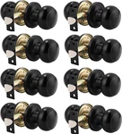 8 Pack Black Passage Door Knobs - Keyless Modern Hardware For Home Use. Fixed Price $84.99.