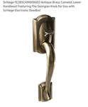 Schlage FE285 Cam 609 Geo Antique Brass Handleset. Fixed Price $75.00.