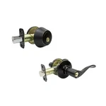 Truguard Bergamo Entry Lever Combination Lockset With Deadbolt, Aged Bronze. Fixed Price $39.99.