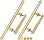 Rio Salto 18" Barn Door Handle Set Brushed Brass Gold Sliding Pull - Ob. Fixed Price $40.00.