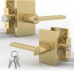 Satin Brass Glamorous Entry Lever & Lock For Hallway, Closet, Bathroom. Fixed Price $95.99.