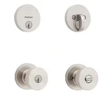 Kwikset Pismo Satin Nickel Knob Door Combo Pack W/ Smartkey Security. Fixed Price $39.99.