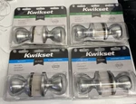 Kwikset Tylo Satin Chrome Doorknobs 93001-503 92001-279 Lot Of 4. Fixed Price $24.95.