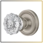 Vintage Crystal Glass Interior Door Knob Rope Rosette. Fixed Price $165.75.