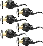 6 Pack Black Interior Privacy Door Lever Handles With Keyed Lock. Fixed Price $103.95.