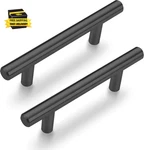 2-PACK Round Cabinet Pulls, Euro-style T-bar Handle 3" Cc, Matte Black (5". Fixed Price $13.98.
