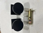 Emtek Flat Black Round Knob Passage Set, Square Rosette, 5110ROUUS19, 7 Finishes. Fixed Price $139.99.