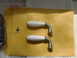 2 Baldwin Amelia Porcelain Half Dummy Lever 5850. Brushed Nickel. Fixed Price $9.00.