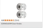 Crystal Door Knobs By Sorwduerm 2PK. Fixed Price $50.00.