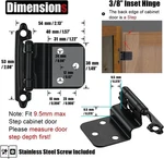 3/8 Inch Inset Cabinet Door Hinges Oil Rubbed Bronze, 20 Pack 10 Pairs Flush .... Fixed Price $26.99.