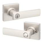 Door Handle Lock Keyed Lever Satin Nickel Kwikset Breton 94050-652 Entry Secure. Fixed Price $59.99.