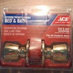 Ace Privacy Bed & Bath Door Knob Set Polished Gold Round Reversible Zd 098-L. Fixed Price $15.25.