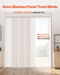 Panel Track Blinds, Extendable From 45.8 To 86 W, Light Brown. Fixed Price $116.23.