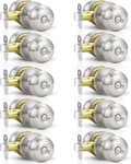 10 Pack Home Improvement Bed/bath Room Door Knobs, Brushed Nickel Privacy. Fixed Price $92.59.