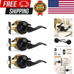 Matte Black Wave Style Bed/bath Door Levers, Privacy Interior Doo.... Fixed Price $88.87.