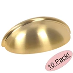 *10 Pack* Cosmas Cabinet Hardware Brushed Brass Cup Handle Pulls #783BB. Fixed Price $29.23.