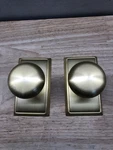 Emtek 8521PUS4 Providence Dummy Door Knob Set With Rectangular Rose - Satin Bras. Fixed Price $105.99.