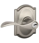 (lot Of 6) Schlage F51A Wit 619 Cam Whitney Keyed Entry Door Lever Set Satin Nic. Fixed Price $90.00.