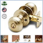 Round Colonial Door Knob Polished Brass Finish For Interior And Exterior Use. Fixed Price $23.93.