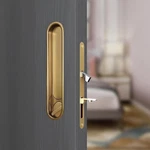 Gifsin Privacy Pocket Door Lock Hardware,recessed Sliding Handle With Lo.... Fixed Price $125.37.