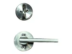 Schlage F59 619 Latitude Interior Lever With Deadbolt, Satin Nickel. Fixed Price $50.99.